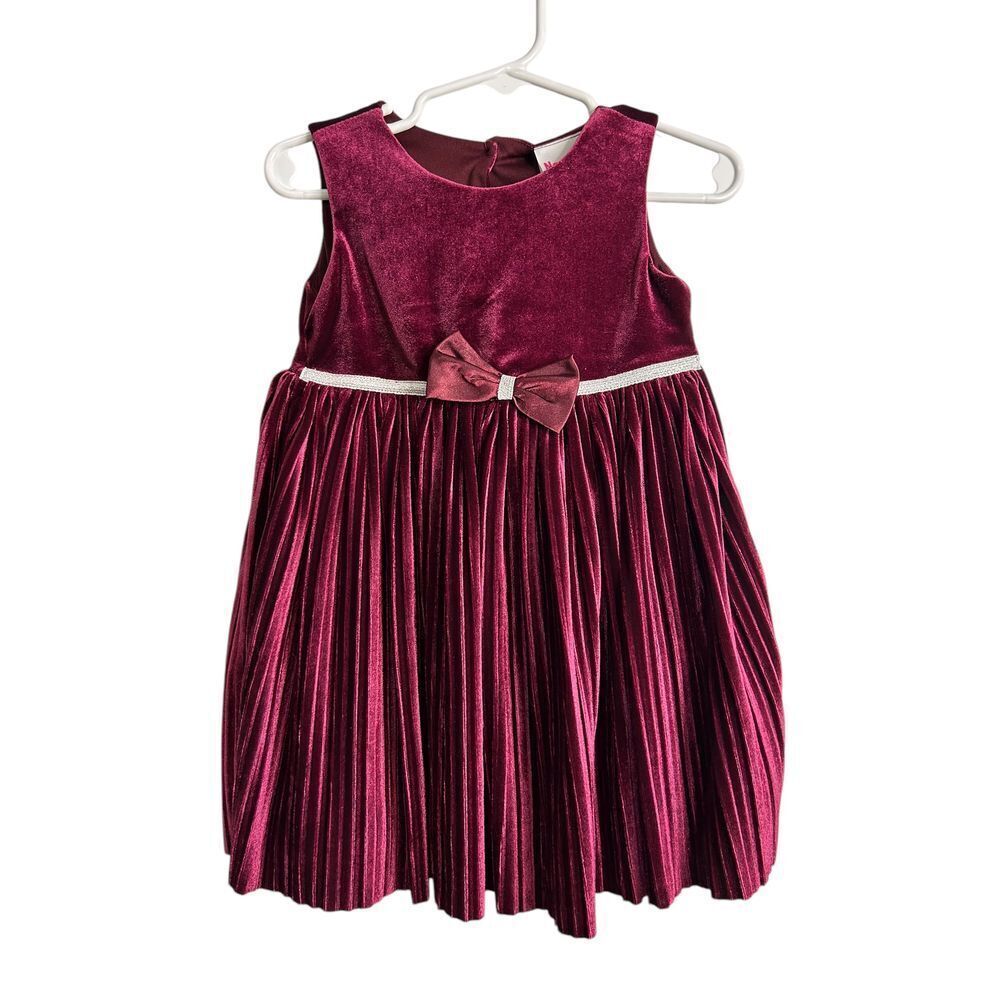 Nanette Kids maroon‎ velvet dress size 18 months